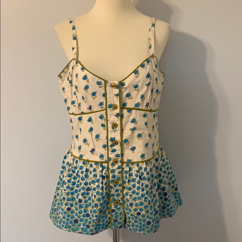 Viola RN 66170 Floral Cotton Tank Top Size 6